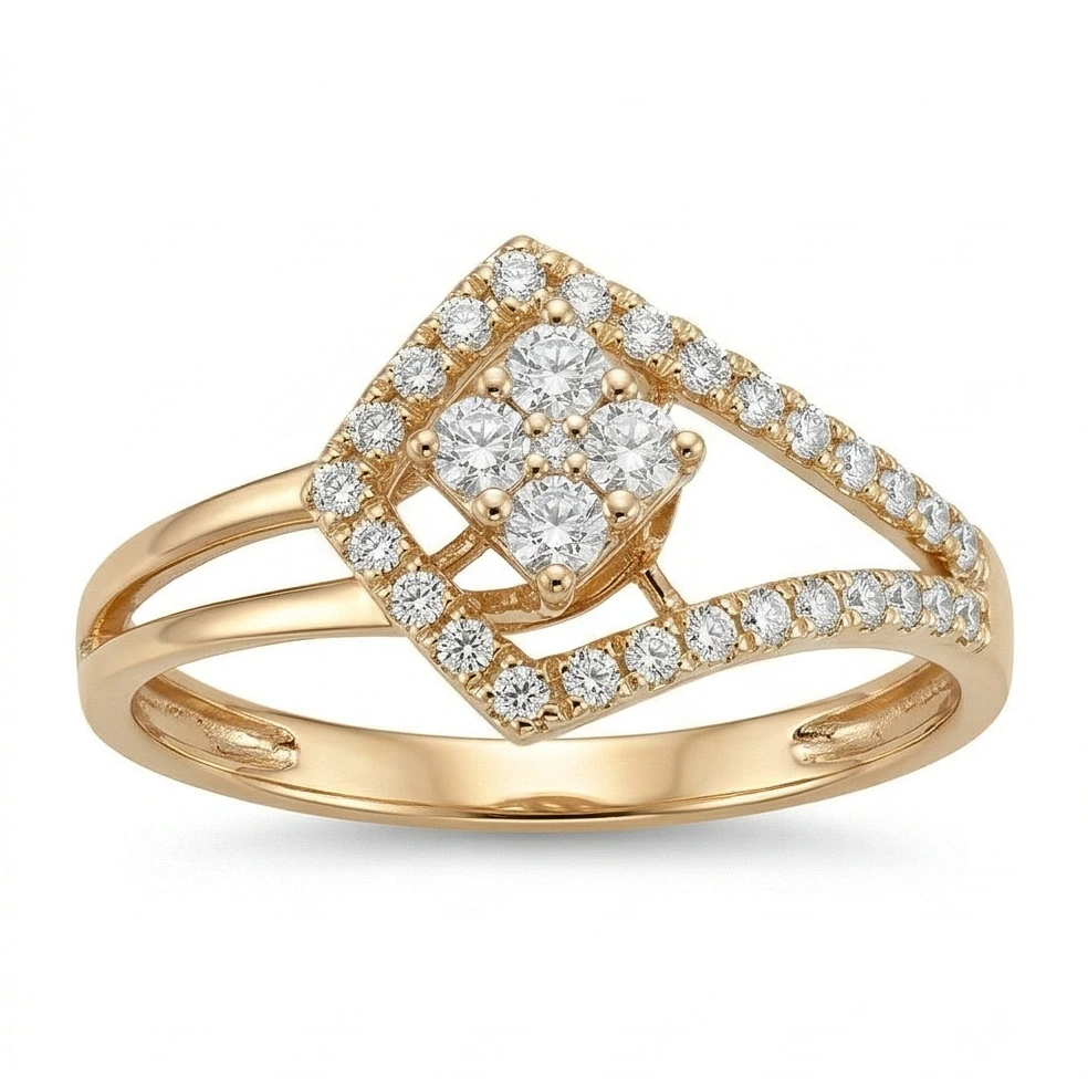 The Radiant Kite Cluster Diamond Ring