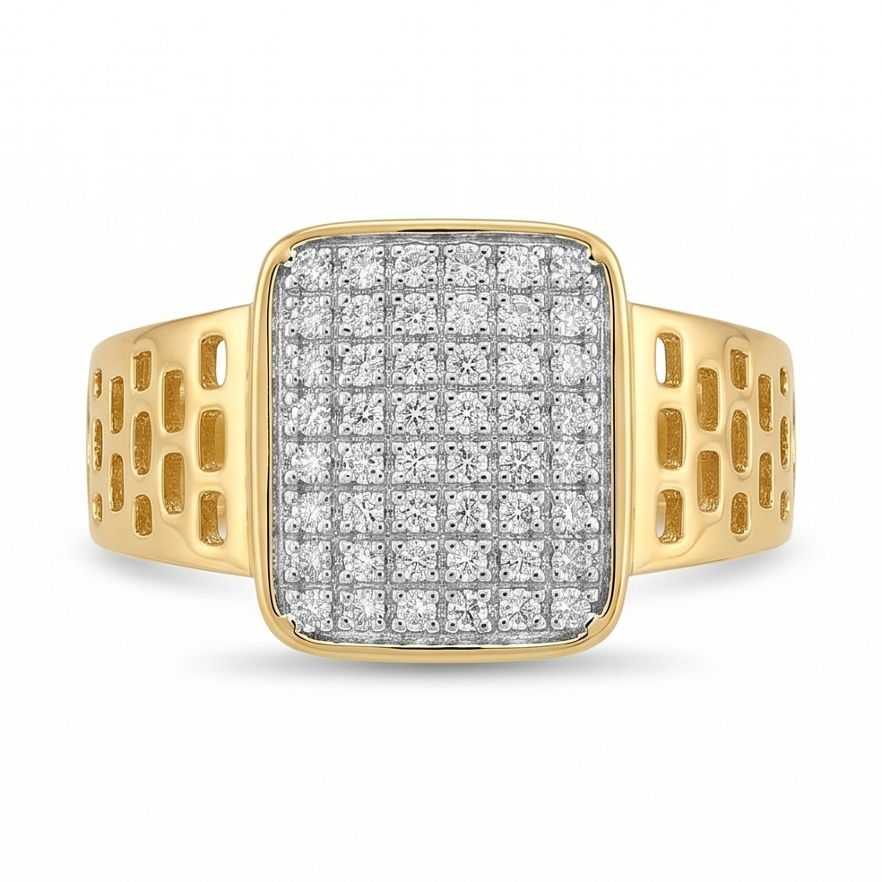Lattice Pavé Diamond Men's Ring