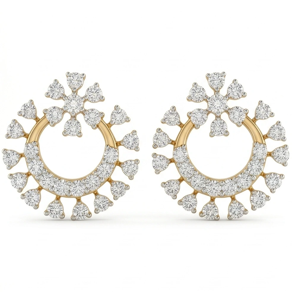 Diamond Circle Earrings