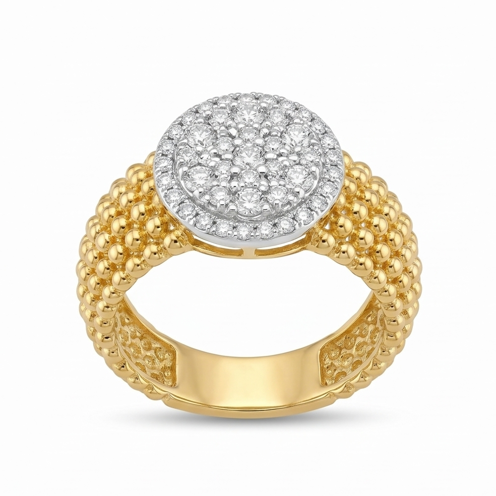The Celestial Diamond Cluster Beaded Ring