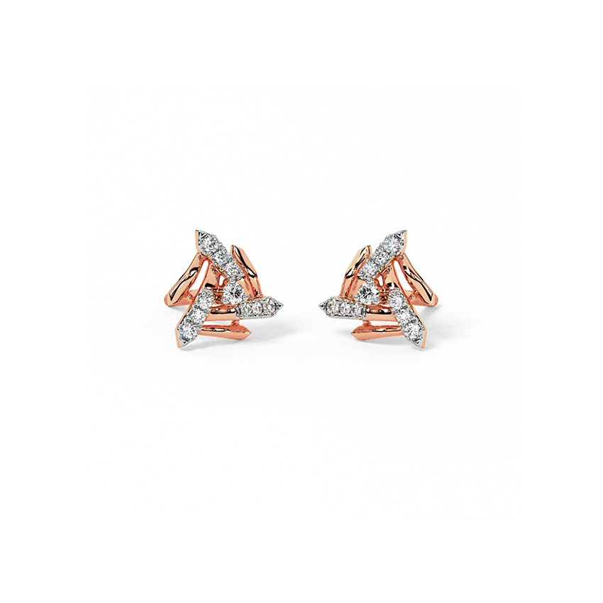 Swirl Sparkle Diamond Stud Earrings