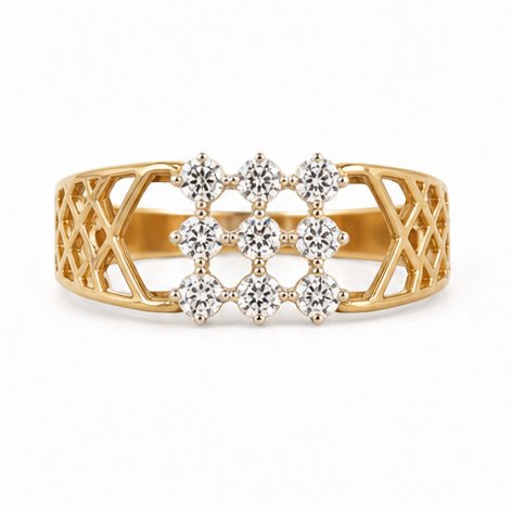 Lattice Openwork Diamond Ring