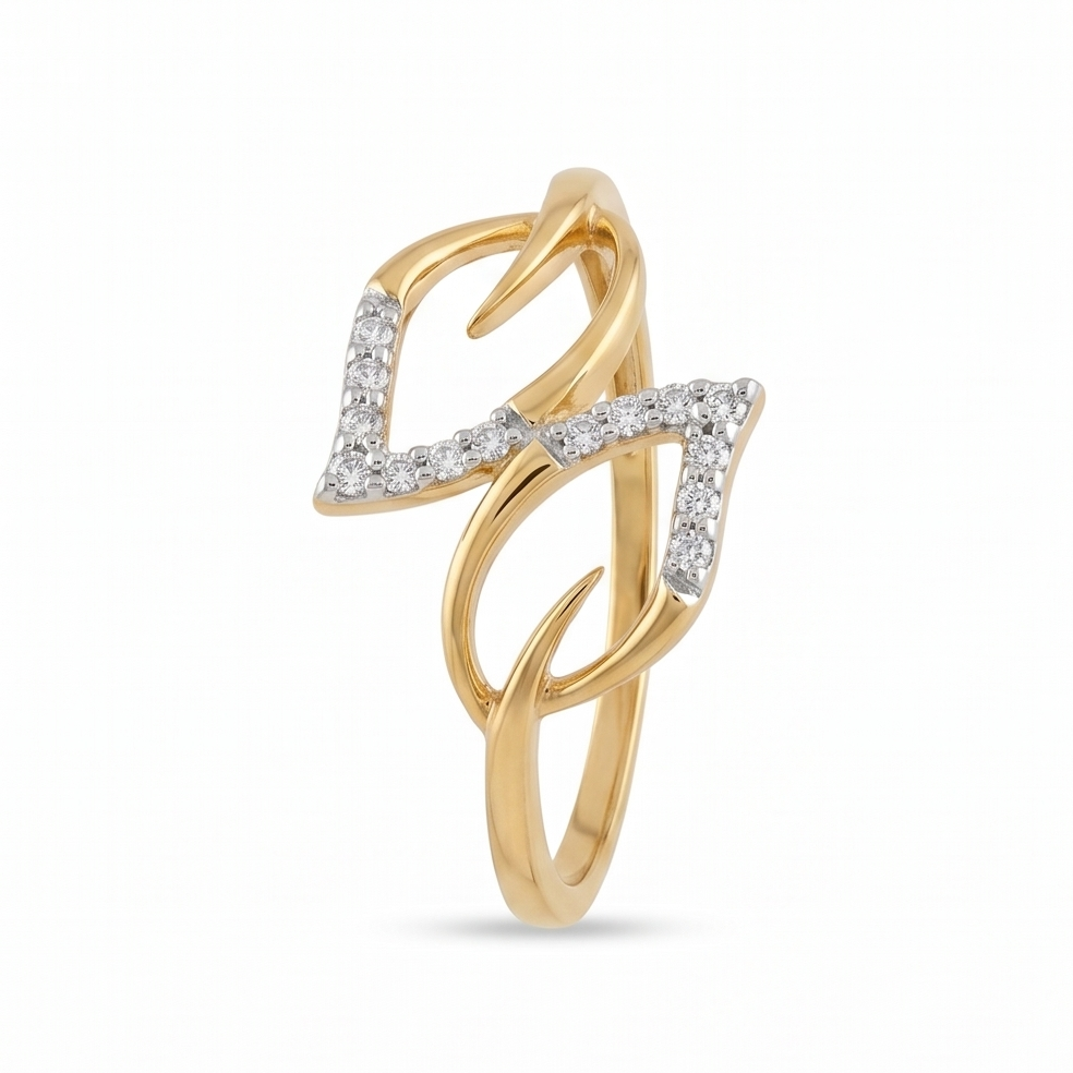Leaf-Inspired Diamond Ring